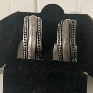 Antique Silver color hoop earrings